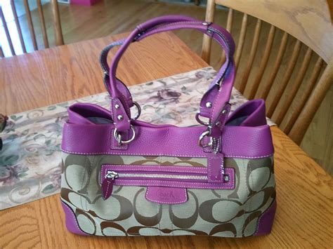 cheap purple coach purses|purple checkered coach purse.